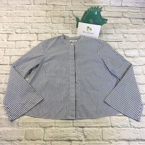 Madewell striped bell-sleeve top shirt